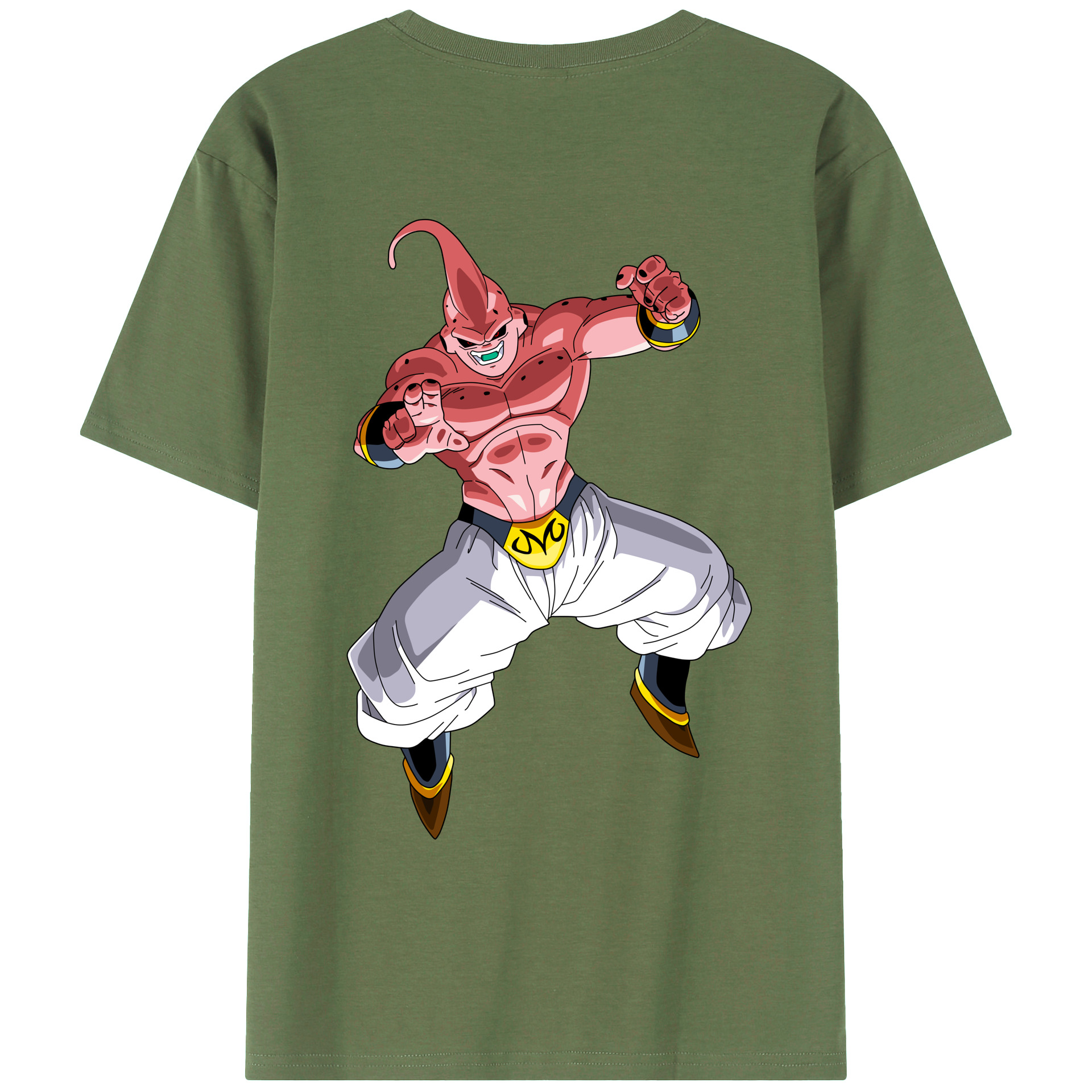 （画像用） ドラゴンボール 魔人ブウ DRAGON BALL Majin Buu 綿100％ メンズ半袖Tシャツ（バックプリント） 通気性
